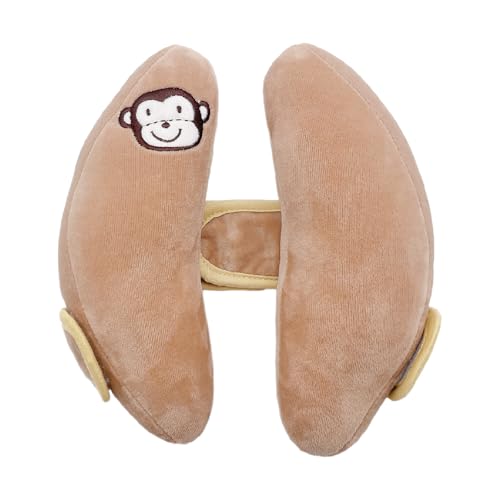 Baby Travel Pillow for Infant Car Seat, Adjustable Infant Head Neck Support, Portable Stroller Headrest Pillow for Toddler, Banana Baby Travel Headrest Pillow for Pushchair, Swings, Brown - color: Brown