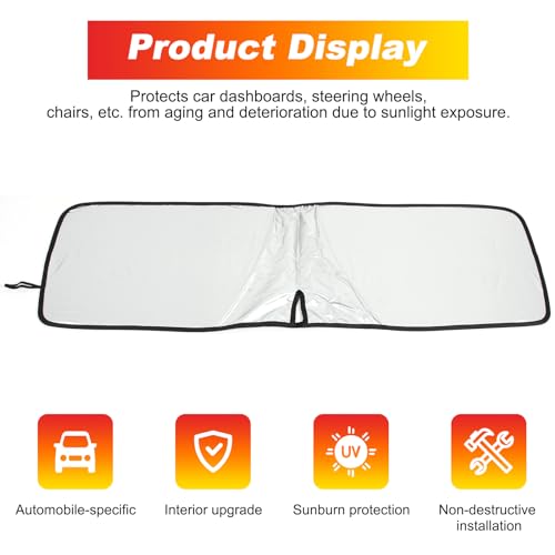 Front Windshield Sun Shade Compatible with Mercedes Benz G Class AMG SUV W463 G350 G400 G500 G55 G63 G65 G800 2004-2025 Foldable Elastic Memory Steel Wire Sun Shield UV Protection