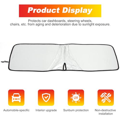 Front Windshield Sun Shade Compatible with Mercedes Benz G Class AMG SUV W463 G350 G400 G500 G55 G63 G65 G800 2004-2025 Foldable Elastic Memory Steel Wire Sun Shield UV Protection