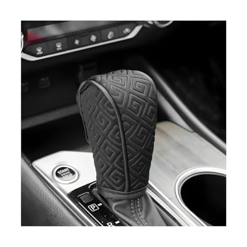 Car Gear Shift Knob Cover, Anti-Slip & Breathable Soft Automatic Stick Shifting Handle Protector, Dust & Waterproof Vehicle Shift Knob Decoration, Universal Automotive Accessories (Black) - color: Black