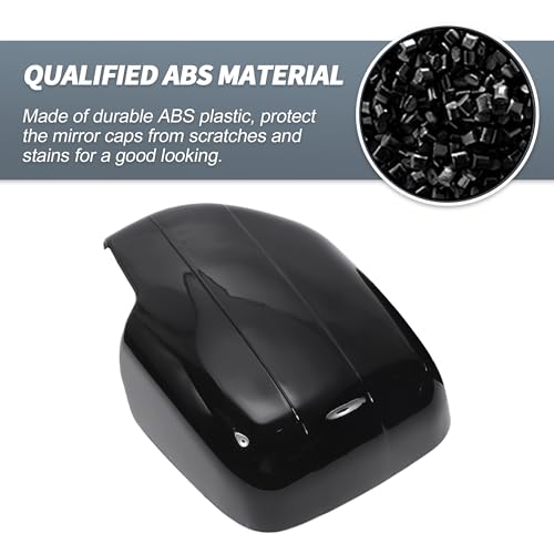 X AUTOHAUX Pair Car Rear View Driver Passenger Side Mirror Cover Cap Overlay Gloss Black for Lexus LX470 1998-2007 for Toyota Land Cruiser Mirror Guard Covers Exterior Decoration Trims
