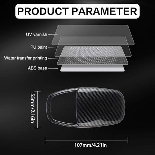 Car Gear Shift Knob Cover Accessories for Dodge Charger Challenger 2015-2023 Durango 2016-2024 Auto Interior Trim Protector Cap-Carbon Fiber Grain - size: Dodge