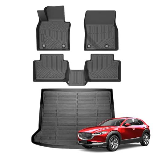 Cartist Floor Mats for Mazda CX30 2020-2025 2026, All Weather Car Floor Mat for cx30 Accessories, Trunk Mat Cargo Liners Waterproof - size: 4)Mazda CX-30【20-26】
