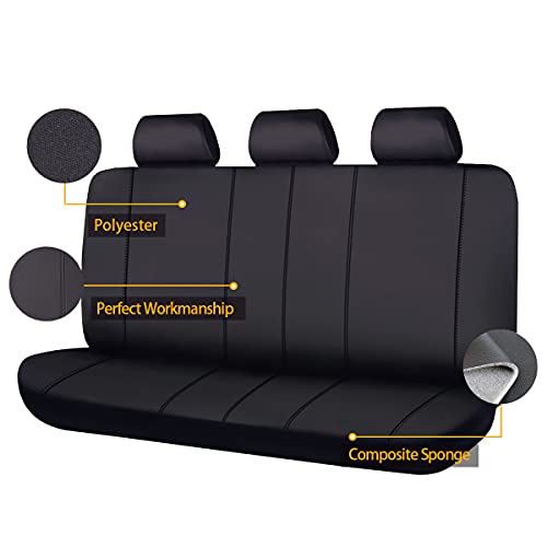 Flying Banner Rear Bench car seat Covers car seat Protectors Split 40/60 50/50 60/40 (Solid Black, Value) - color: Solid Black, size: Value