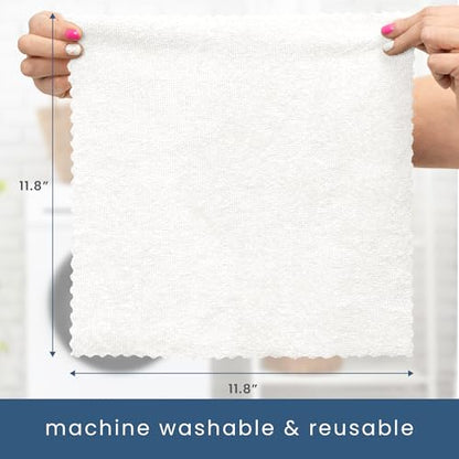 S&T INC. Microfiber Cleaning Cloths with Box, Two 50pk Boxes, Bulk Towels for Home, Reusable Microfiber Towels for Cars, Cleaning Rags, White, 190gsm, 11.8 Inches x 11.8 Inches - color: White 2 Box
