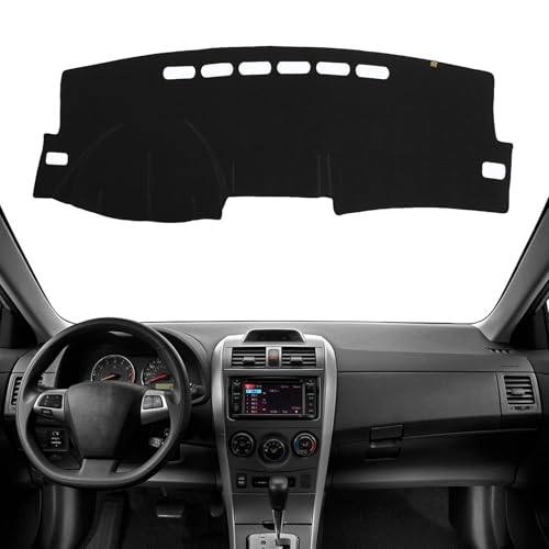 KEYOOG Dashboard Cover Dash Mat Fit for to-yota Corolla 2013-2009 (for Left Hand Drive),Car Dash Board Mat Anti-Glare Carpet,Non-Slip Pad Sunshield Protector (Black) - color: Black, size: Fit 09-13 Corolla - (Black)