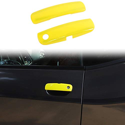 Voodonala for Challenger Door Handle Trim Embellishment for 2012-2024 Dodge Challenger Exterior Accessories 2pcs Yellow - color: Yellow