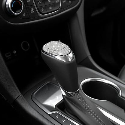 TOMALL Bling Gear Shift Knob Cover Compatible with Chevy Equinox 2018-2020 Cruze 2017-2019 Malibu 2016-2020 Shifter Panel Cover Shift Gear Lever Cover Trim Crystal Bling Decoration for Car Accessories