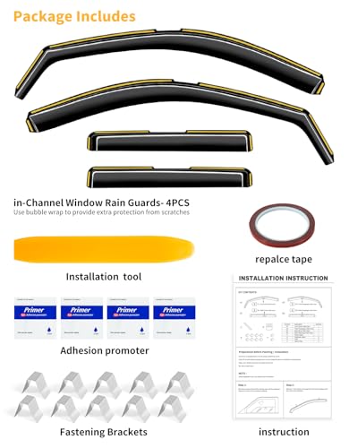 in-Channel Window Rain Guards Fit for Jeep Grand Cherokee(Limited) 2011-2021 Extra Durable Window Visors Window Deflectors Vent Visors Vent Shades Car Accessories-4 pcs 2-Q18 - size: Fit for 2011-2021 Jeep Grand Cherokee