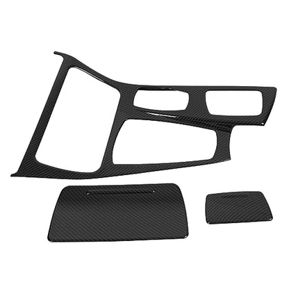 Carbon Pattern Gear Shift Panel Cover Trim, Car Interior Center Console Upgrade Compatible with 5 Series F10 2011-2016, Dashboard Accessory