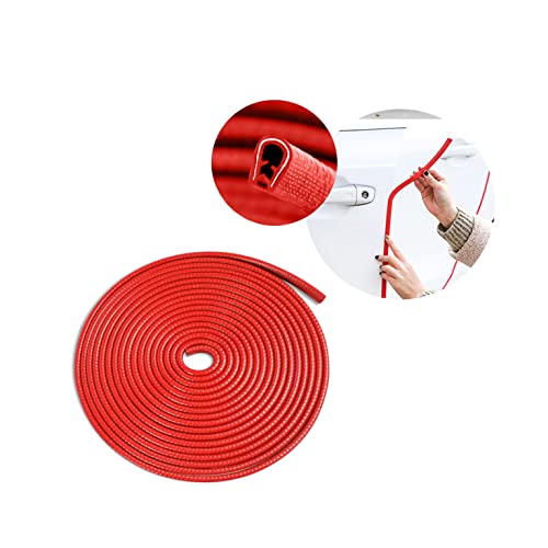 XINLIYA Car Door Edge Guards, 16Ft Universal Rubber Seal Protector U Shape Edge Trim Car Door Edge Protection for Most Car, Aluminum Boat Edge Guards (Red) - color: Red