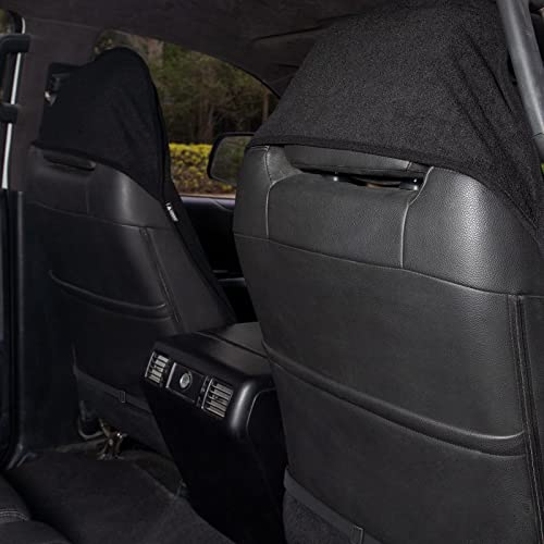 Leader Accessories 2pcs Waterproof Towel Front Seat Covers Black Non-Slip Bucket Seat Dog & Kid Auto Protector - color: Towel Black 2pcs