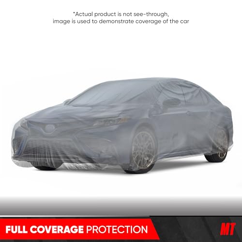 Motor Trend Breathable Lightweight Car Cover, Anti-Moisture Build-Up Water-Resistant Scratch-Resistant Travel-Friendly, Universal Fit for Cars SUVs Trucks Vans All-Weather Outdoor/Indoor, (XL) 210" L - size: XL