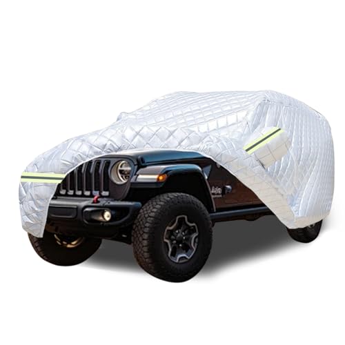 7 Layers Waterproof Heavy Duty Car Covers for Automobiles All Weather Season Anti-Hail UV Protection Snowproof Outdoor 14.6LBS Full Cover Universal Fit SUV 191" to 200" - size: SUV-Length (191" - 200")
