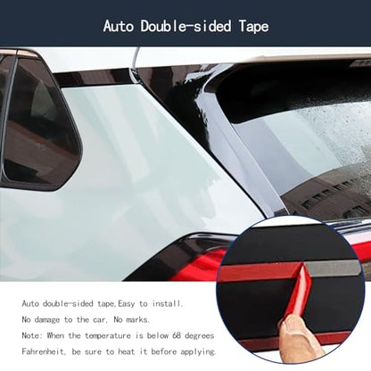 Rear Window C Pillar Side Wing Triangle Cover Trim Compatible with Toyota RAV4 2025 2024 2023 2022-2019 Exterior Car Accessories ABS 2PCS(Glossy Black Style) - color: Glossy Black Style