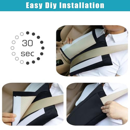 Super Soft Seatbelt Pillow, Seat Belt Pillow for Mastectomy Post-Surgery, Seat Belt Cushion for Heart Surgery Recovery, Hysterectomy Abdominal Incision Recovery Seatbelt (Black, Large) - color: Black