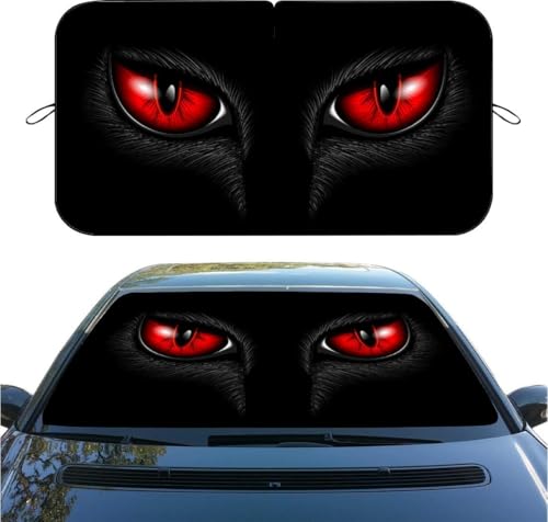 Wolf Eyes Car Windshield Sun Shade, Foldable Car Front Window Sunshade, UV Ray Reflector Sun Blocker, Heat Protection Windshield Cover Universal Fit for Sedans, Trucks, SUV, 59" x 31.5" - color: color 3