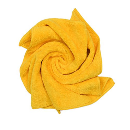 CARCAREZ Premium Microfiber Detailing Towels, 340 GSM Lint Free Car Buffing Waxing Polishing Drying Towels (6, Yellow, 16x16 Inch) - color: Yellow