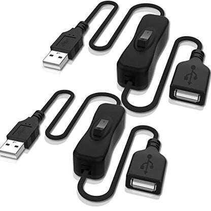 ANDTOBO USB Switch Extension Cable, Upgraded USB Extension Cord with On/Off Power Switch Cable for LED Strips, iOS System, etc- (2 Pack) - size: 2 Pack