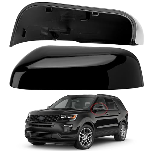 Driver Side Mirror Cover Replacement for Ford Explorer 2016 2017 2018 2019 - Left Side Mirror Covers, Rear View Mirror Cap Accessories Black - color: Black, size: Driver Side (Left)