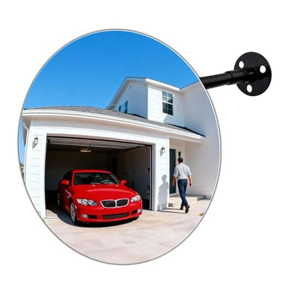 acrylic convex mirror 180° adjustable wide-angle indoor security mirror suitable for monitoring blind spots in parking lots Garage warehouses offices and traffic safety management (11.7in)