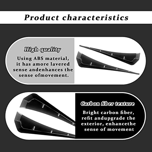 2Pcs Car Fender Side Vents, ABS Carbon Fiber Exterior Sticker, Air Vent Trim Cover, Air Flow Intake Hole Grille Auto Exterior Accessories Universal (Black)