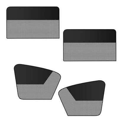 ZIMISI Car Window Shades, Magnetic Side Window Sun Shade Curtain, Half Blackout & Half See-Through UV Protection & Heat Blocking Car Window Screen, Vehicle Sun Shades for Driver Passenger (4PCS) - size: Front and Rear Windows