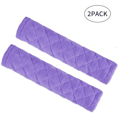 Amooca Soft Automotive Seat Belt Cover Seatbelt Shoulder Pad Neck Protector Cushions Universal Fit SUV Trucks Backpack 2 PCS Violet 10.2in - color: Purple, size: 10.2in-2pc