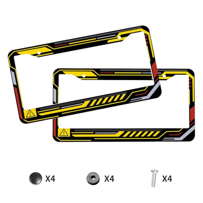 Cyber Racing License Plate Frame Gaming Tech Futuristic HUD Personalise Stainless Steel Funny Design Compatible with Standard License Plate Holder for USA and Canada 6.3 x 12.2 in - color: Cyber Racing, size: 6.3 X 12.2 In-1PC