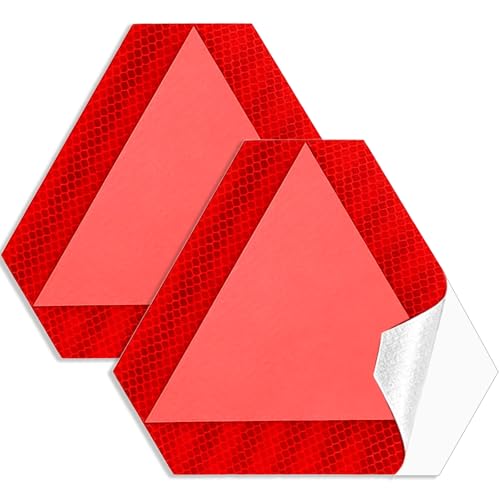 BFXM 2 PCS Reflective Slow Moving Vehicle Triangle Stickers, 7" x 8" Triangle Diamond Grade Slow Moving Vehicle Sign, Car Accessories for Golf Cart, UTV - color: 2 Pcs