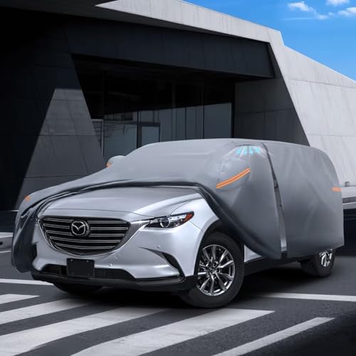 Waterproof Mazda CX-5/CX5(2012-2026) Car Cover with Breathable Vents, [2026 Upgrade] Premium Covers with Cotton Liner and Zipper Door, Sun Rain Snow Dust Uv Protection.(Gift with Towel) - color: SUV Car Cover, size: Custom Fit Mazda CX-5+Towel+Bag