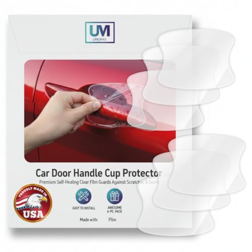 6 Pack Door Handle Cup Protector Made with Paint Protection Film Car Accessories Car Cover Clear Film | Self-Healing Decal Anti Scratch Guard | Universal Fit Vehicles, SUV, Truck Upromax - size: Handle Cups/Clear/6 Pcs