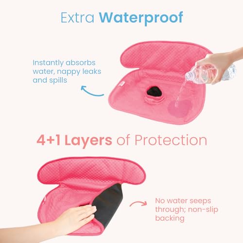 Piddle Pad 2-Pack, Potty Training Car Seat Protector, Toddler Car Seat Cover & Stroller Protector, Machine Washable Waterproof Car Seat, Anti-Slip, Universal Fit (Pink) - color: Pink