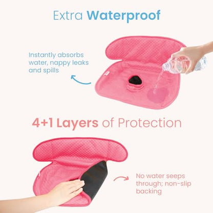 Piddle Pad 2-Pack, Potty Training Car Seat Protector, Toddler Car Seat Cover & Stroller Protector, Machine Washable Waterproof Car Seat, Anti-Slip, Universal Fit (Pink) - color: Pink