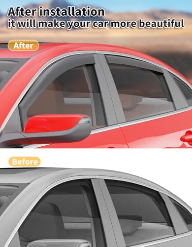 in-Channel Window Rain Guards Fit for Chevy Chevrolet Malibu 2016-2025 (9 Gen),Extra Durable Window Visors Window Deflectors Vent Visors Vent Shades Car Accessories-4 pcs - size: Fit for 2016-2025 Chevy Malibu(9 Gen)