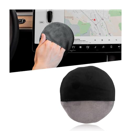 Ohleats Car Screen Cleaner, Microfiber Auto Screen Cleaning Pad, Foldable Touch Screen Cleaner Cloth for Vehicle Dashboard LCD Display, Interior Car Accessories - color: Round,1Pcs