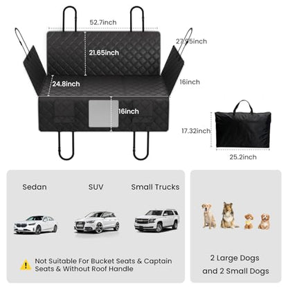 Back Seat Extender for Dogs, Waterproof Dog Car Seat Cover for Back Seat with Hard Bottom, Heavy Duty Dog Hammock for Car,Scratch Proof NonSlip, Upgraded Material, SUV, Sedan Medium Truck, Gray - color: Gray