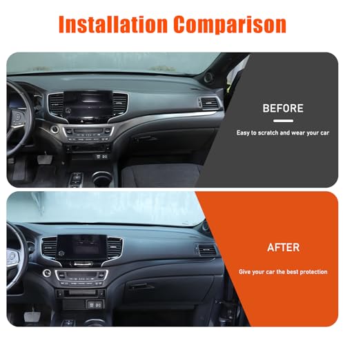 Dashboard Panel Cover for Honda Pilot 2016-2022/ Ridgeline 2016-2020/ Passport 2019-2025 Accessories, Center Console Instrument Panel Trim Strip, Dash Upper Center Panel Trim Bezel, ABS (Matt Black) - color: Matt Black