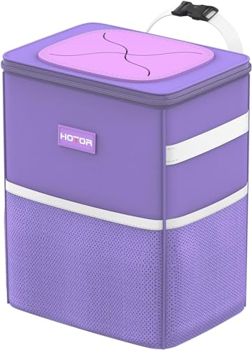 HOTOR Car Trash Can with Lid and Storage Pockets, 100% Leak-Proof Car Organizer, Waterproof Car Garbage Can, Multipurpose Trash Bin for Car, 2 Gallons, Purple, HT138 - color: Purple, size: 2 Gallons