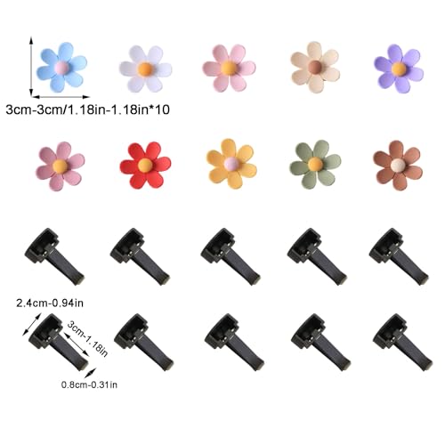 10Pcs Cute Car Vent Clips Flower Air Vent Clips Interior Aesthetic Women Automobile Air Conditioning Vents Decorations Dashboard Accessories