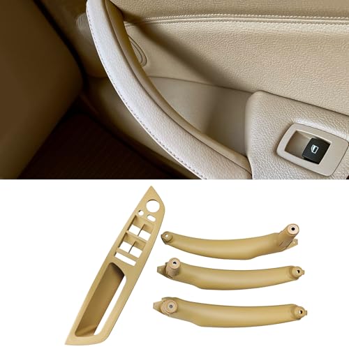Car Door Handle Accessories Compatible with BMW X5 E70 07-13 / X6 E71 08-14 Door Pull Handle, Interior Door Handles Replace Trim Cover,3.0si 4.8i 30i 48i 35d 30i 50i 35i (Beige) - color: Beige