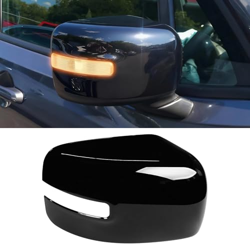 Moonlinks Compatible with Jeep Renegade Right Passenger Side Mirror Cover Replacement 2015 2016 2017 2018 2019,Glossy Black Right Side Clip-on Mirror Cap With Turn Signal Light Replaces for CH1327103 - color: Right Black