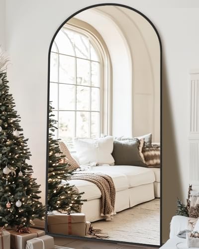 Floor Mirror, 78"×38" Full Length Mirror with Stand for Bedroom Living Room, Black - color: Black, size: 78"L x 38"W