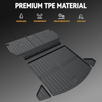 Cargo Mat for Mazda CX-5 2017-2025 Accessories, Full Coverage All Weather Trunk Cargo Liner with Backrest Protectors & Storage Mats