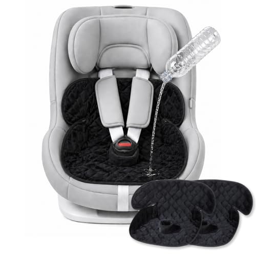 2-Pack Waterproof Piddle Pads, Potty Training Car Seat Protector & Reusable Liner – Non-Slip, Leak-Proof Cover for Car Seats, Strollers, High Chairs, Machine Washable (Black) - color: Black