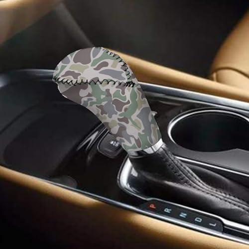 Handbrake and Gear Shift Knob Cover 2 Piece Automobile Hand Brake Cover Car Interior Accessories - color: Brown Duck Camo