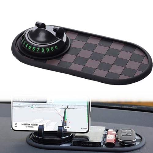 Multifunctional Car Anti-Slip Mat for Car Dash, Anti Slip Mat for Car Dashboard, Dash Pad with Temporary Parking Number for Phone Sunglasses Keys (B) - color: B