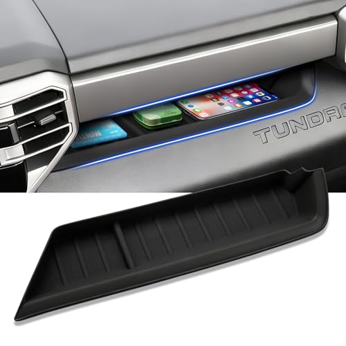 Autorder Center Console Organizer Tray for 2022-2025 2026 Toyota Tundra SR SR5 Accessories - Passenger Storage Organizer Mat,Glove Box Storage Organizer Tray - Silicone Black - size: 2022-2026 Toyota Tundra