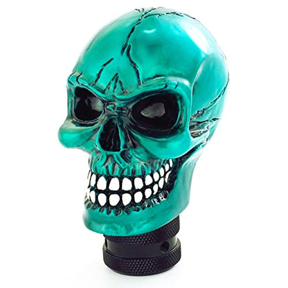 Arenbel Car Shifter Knobs Racing Gear Lever Skull Head Manual Shift Stick Handle Fit Most Auto Manual Vehicles, Blue - color: Light Blue