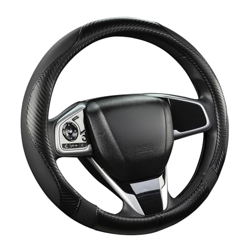 West Llama Microfiber Leather Car Steering Wheel Cover for Kia,14.5-15 inch (Black-Standrad Size) - color: D-Black